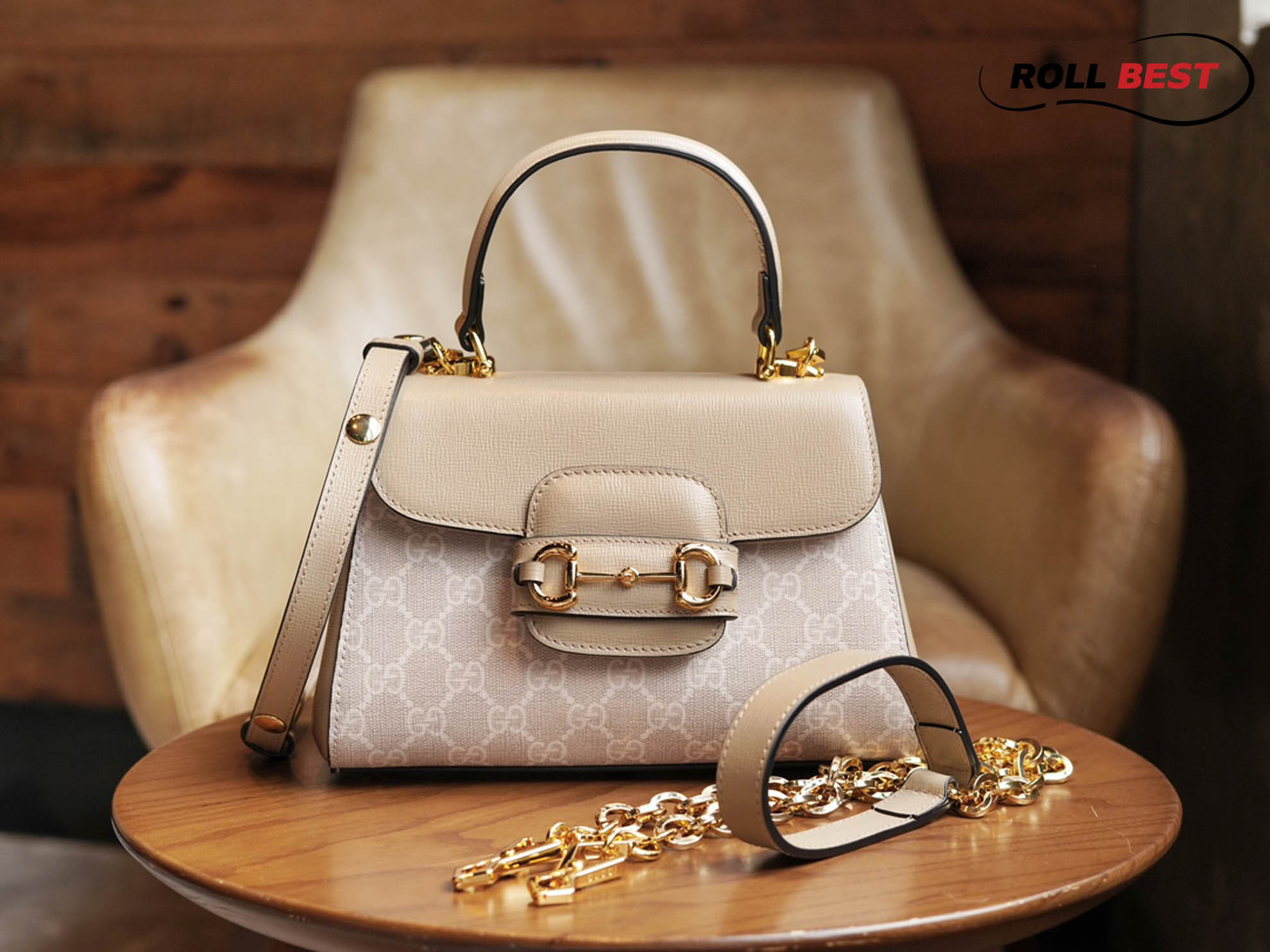 Túi xách Gucci Horsebit 1955 MINI Bag - Beige 