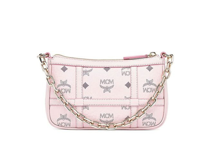 MCM Aren Shoulder Bag in Visetos Pink