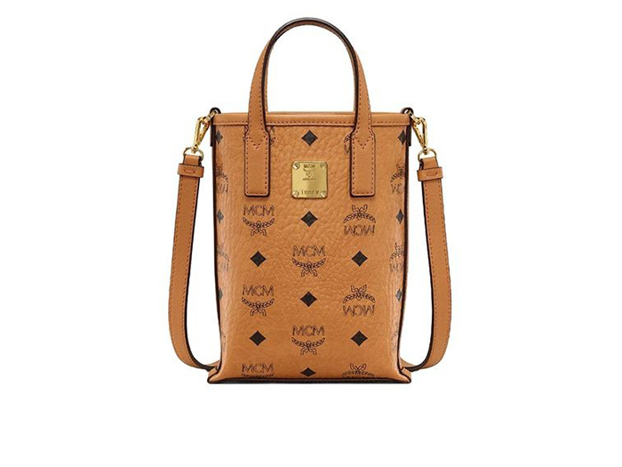 MCM Essential Visetos Original Crossbody Mini Cognac