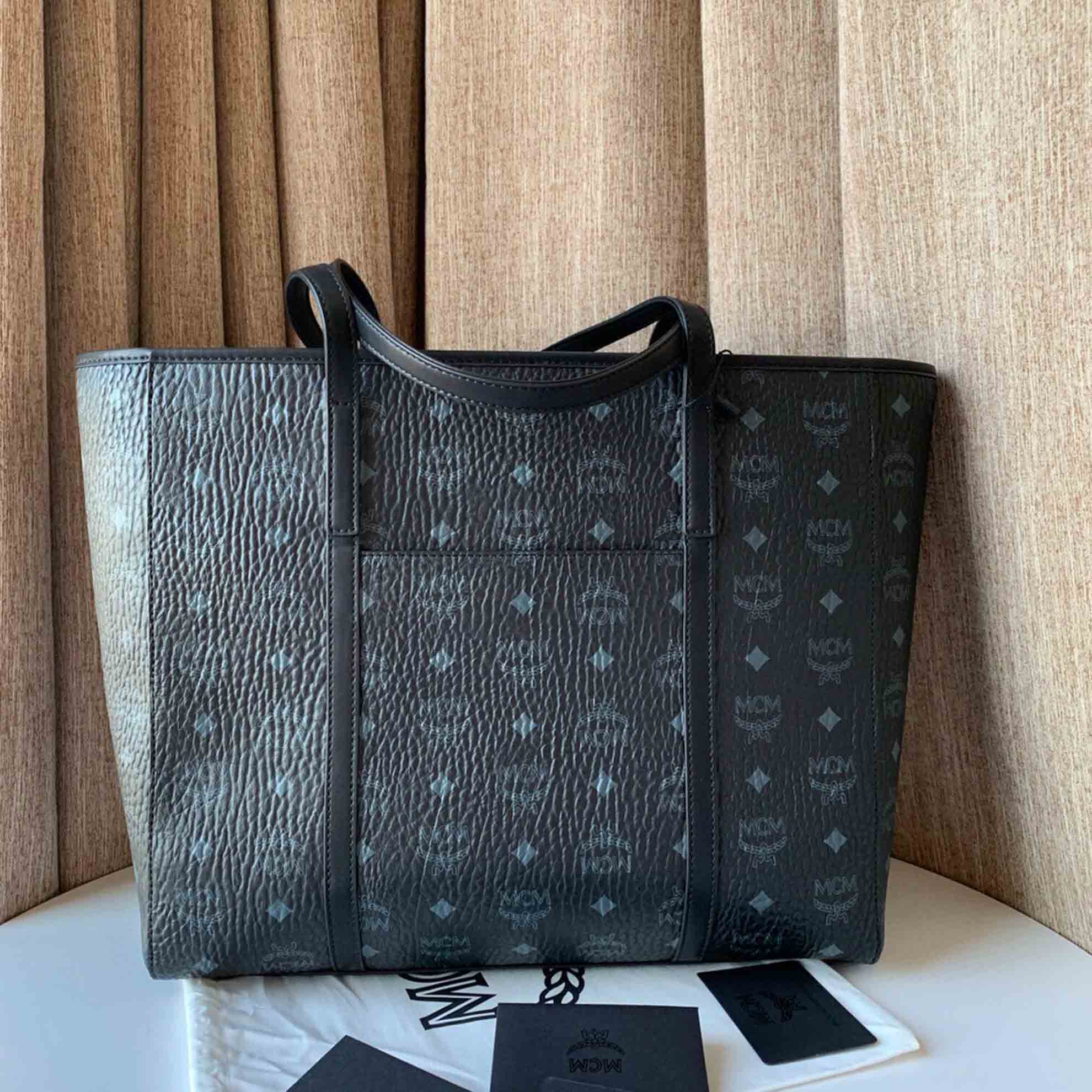 Túi Xách MCM Toni Shopper In Visetos Mini Black