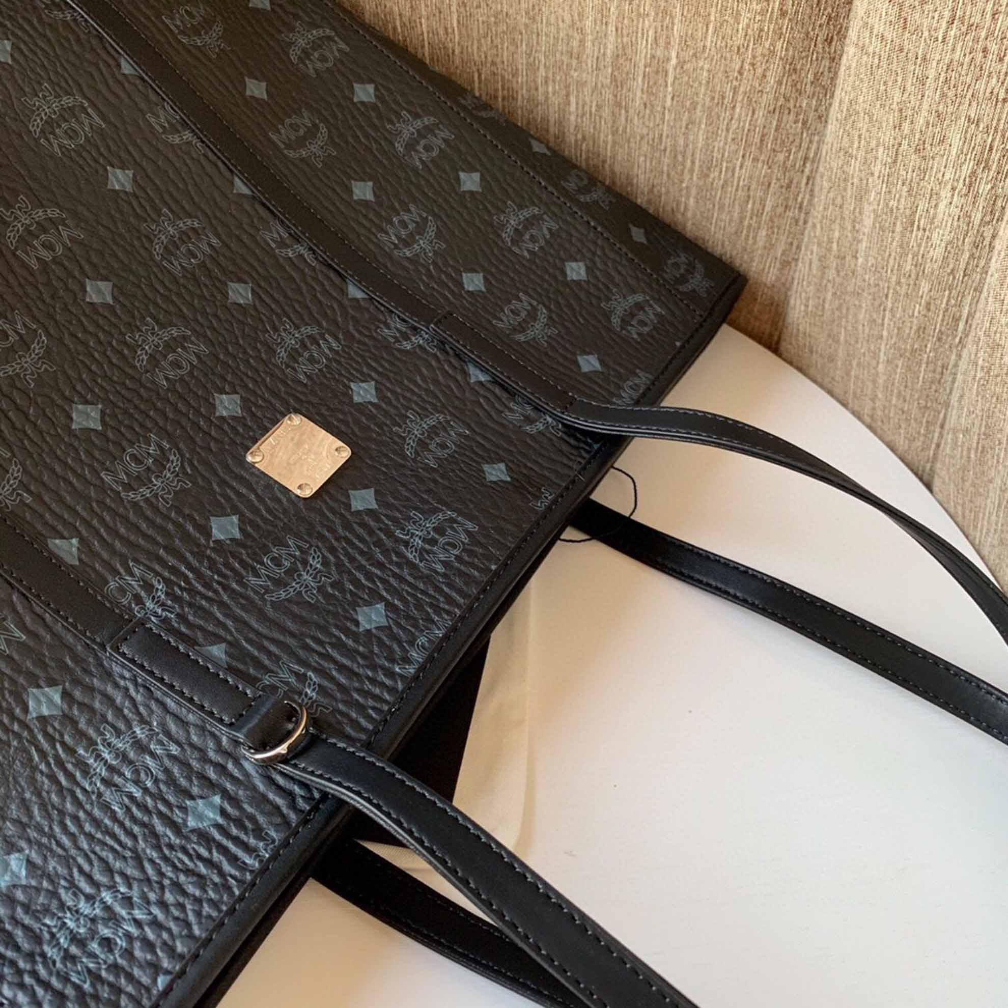 Túi Xách MCM Toni Shopper In Visetos Mini Black