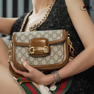 Túi Gucci Horsebit 1955 Mini Bag Nâu GG Canvas