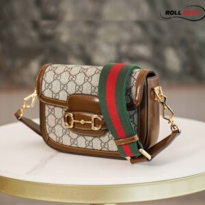 Túi Gucci Horsebit 1955 Mini Bag Nâu GG Canvas