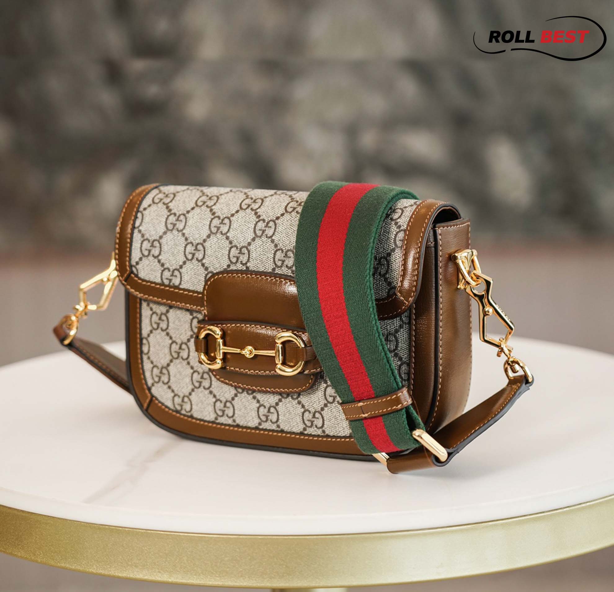 Túi Gucci Horsebit 1955 Mini Bag Nâu GG Canvas