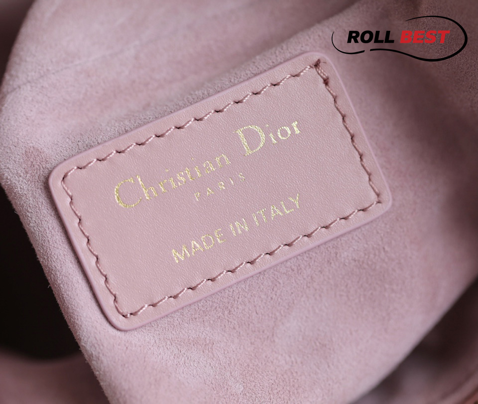 Dior Pink Cannage Leather Tulip Chain Bag