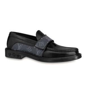 Giày Louis Vuitton Derby Harness Black Loafers Hoa