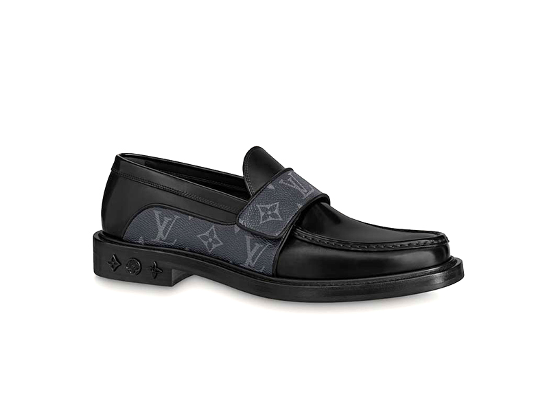 Giày Louis Vuitton Derby Harness Black Loafers Hoa