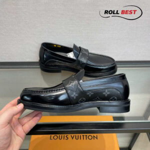 Giày Louis Vuitton Derby Harness Black Loafers Hoa