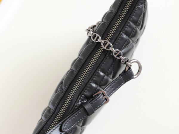 Dior Black Cannage Leather Tulip Chain Bag