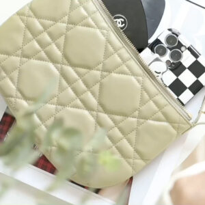 Dior Green Cannage Leather Tulip Chain Bag