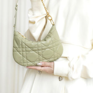Dior Green Cannage Leather Tulip Chain Bag