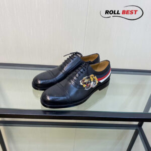 Giày Gucci Black Tiger Appeal Brogues