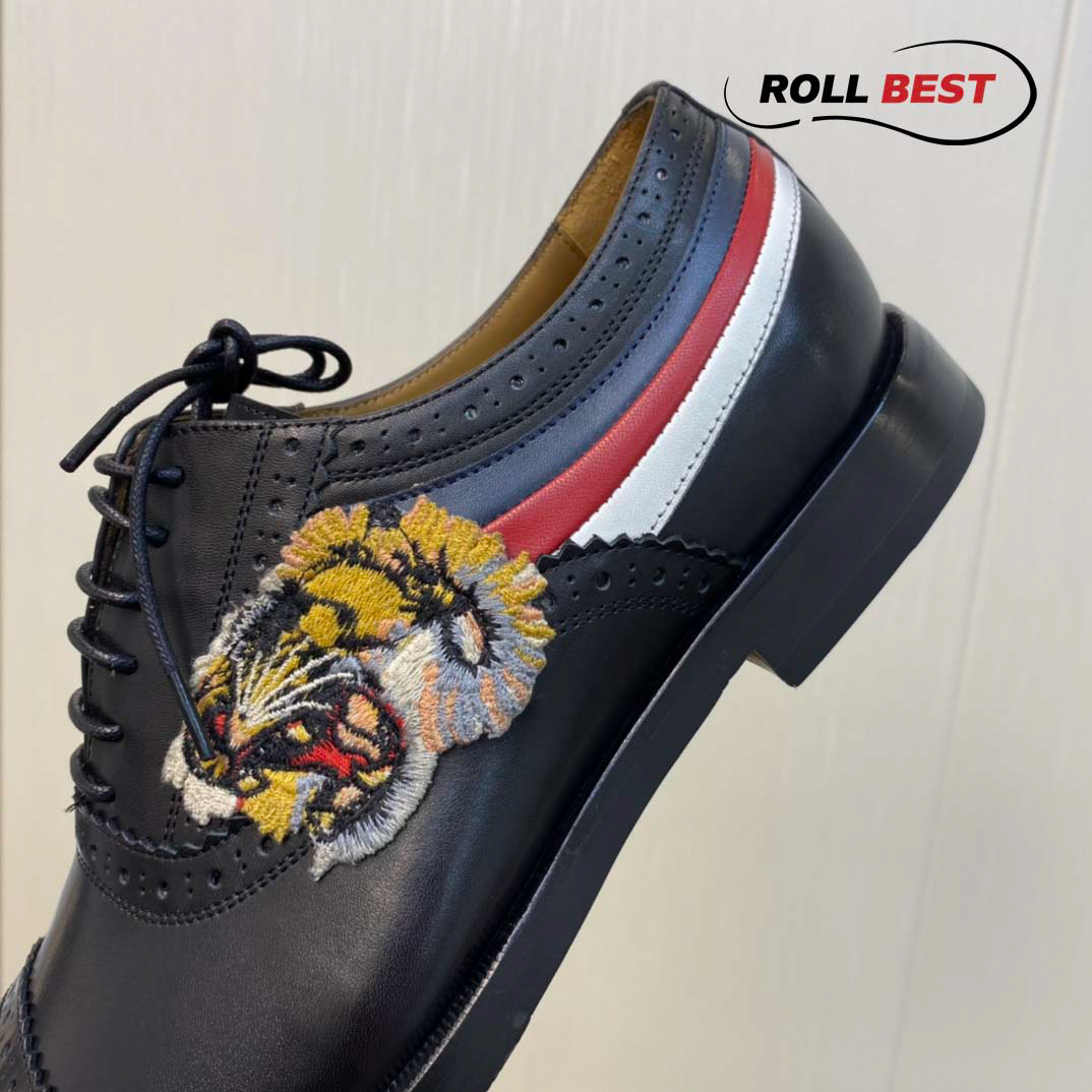 Giày Gucci Black Tiger Appeal Brogues