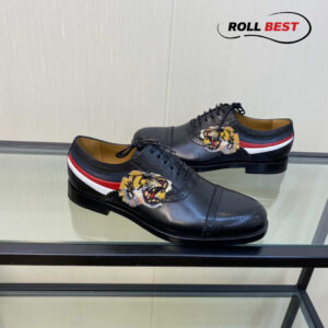 Giày Gucci Black Tiger Appeal Brogues