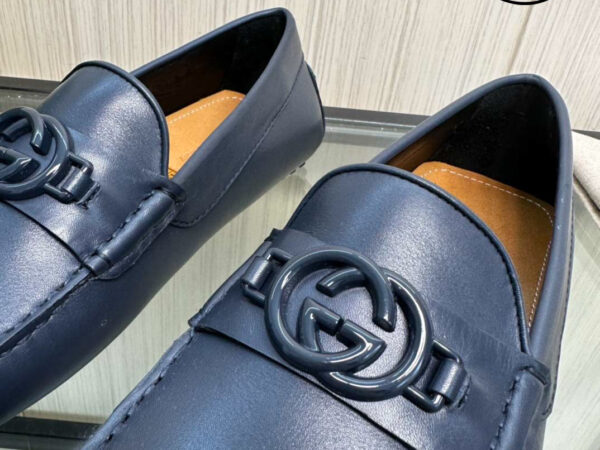 Giày Gucci Driver With Interlocking G 'Indigo Blue Leather'