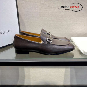 Giày Gucci Horsebit Jordaan Loafers Brown