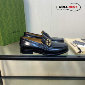 Giày Gucci Interlocking G Loafer 'Black Leather' ‎