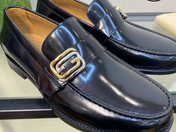 Giày Gucci Interlocking G Loafer 'Black Leather' ‎