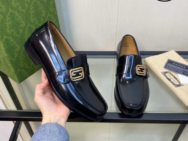 Giày Gucci Interlocking G Loafer 'Black Leather' ‎