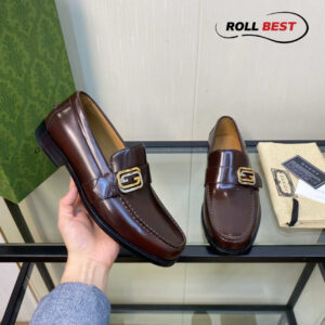 Giày Gucci Interlocking G Loafer 'Dark Brown'