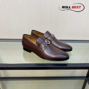 Giày Gucci Interlocking G Loafer 'Dark Brown Leather' ‎