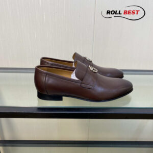 Giày Gucci Interlocking G Loafer 'Dark Brown Leather' ‎