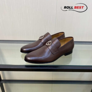 Giày Gucci Interlocking G Loafer 'Dark Brown Leather' ‎