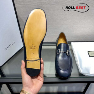 Giày Gucci Jordaan Navy Leather Loafers