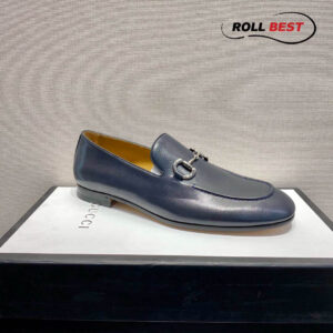 Giày Gucci Jordaan Navy Leather Loafers