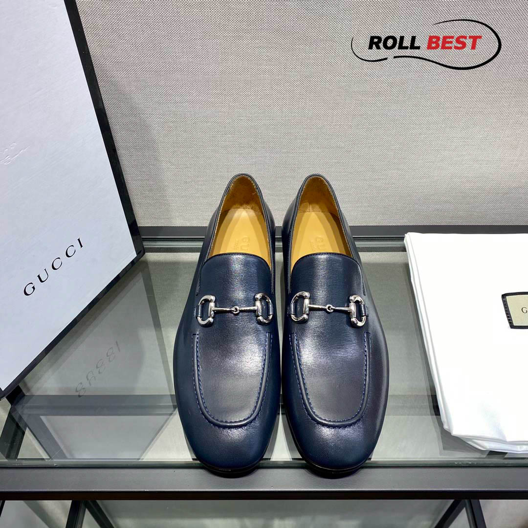 Giày Gucci Jordaan Navy Leather Loafers