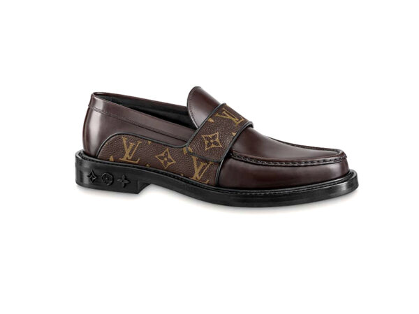 Giày Louis Vuitton Derby Harness Brown Loafers Hoa