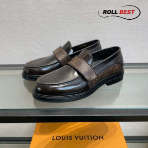 Giày Louis Vuitton Derby Harness Brown Loafers Hoa