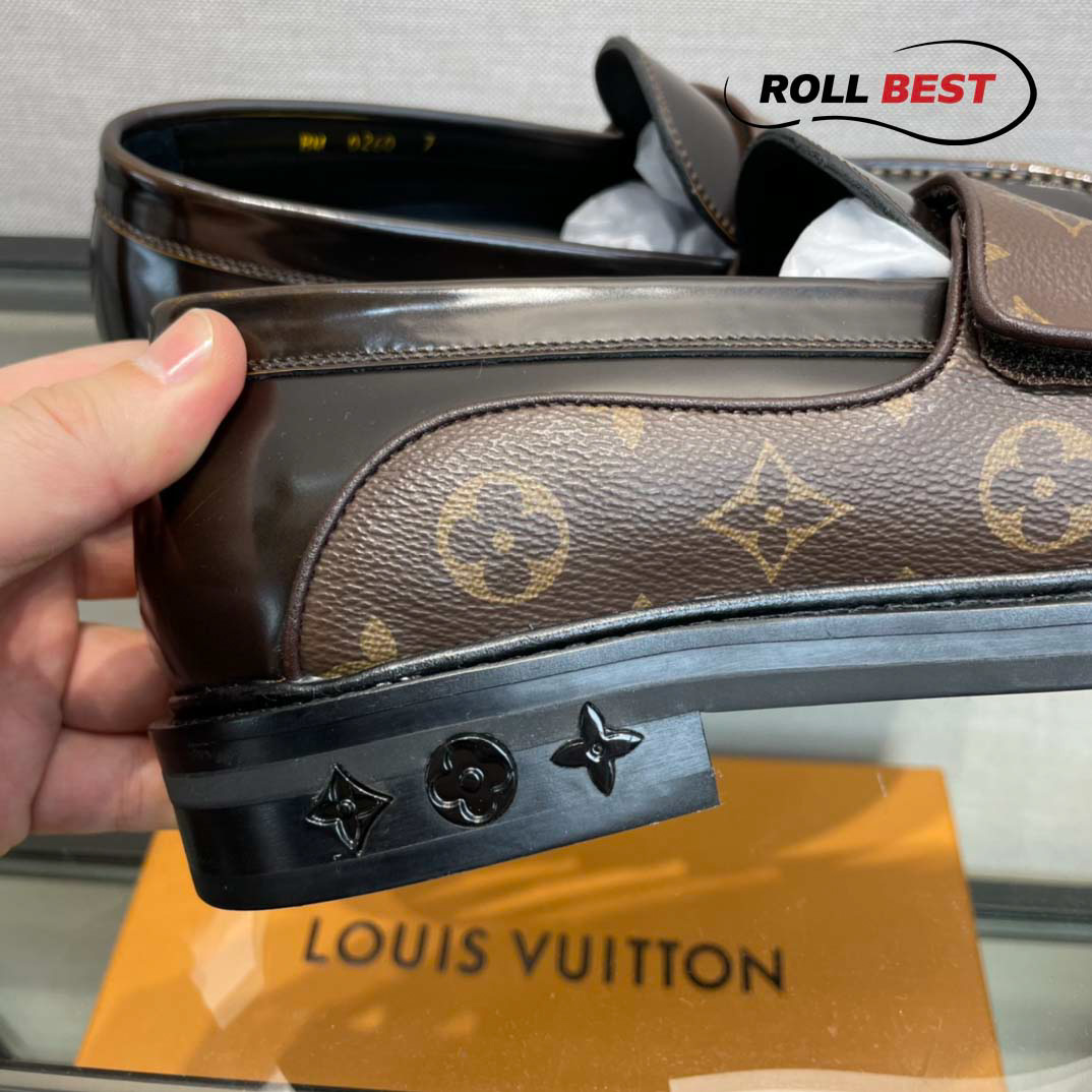 Giày Louis Vuitton Derby Harness Brown Loafers Hoa