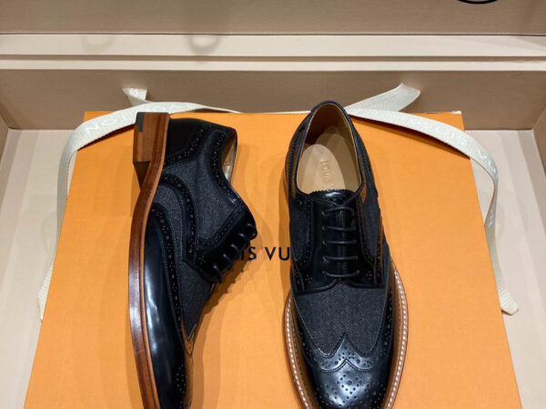 Giày Louis Vuitton Leather Wingtip Brogue Shoe Black