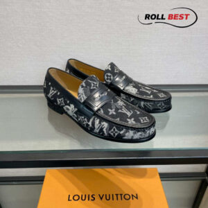 Giày Louis Vuitton Loafer Monogram Đế Cao Da Bò Đen