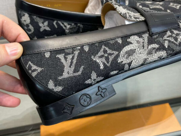 Giày Louis Vuitton Loafer Monogram Đế Cao Da Bò Đen