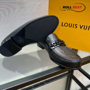 Giày Louis Vuitton Loafer Monogram Unisex Chain Black