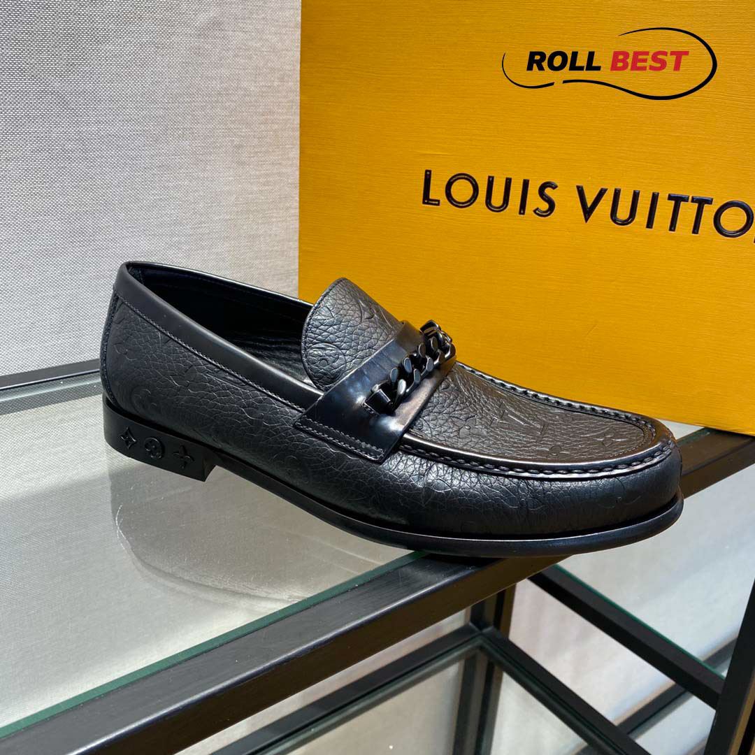 Giày Louis Vuitton Loafer Monogram Unisex Chain Black