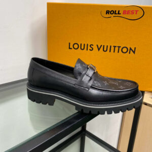 Giầy Louis Vuitton Loafers Major Black Họa Tiết Hoa