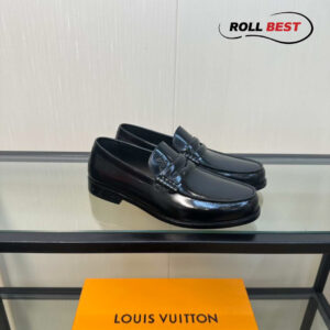 Giày Louis Vuitton Louis Black Đế Cao Da Bóng