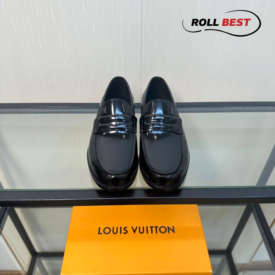 Giày Louis Vuitton Louis Black Đế Cao Da Bóng