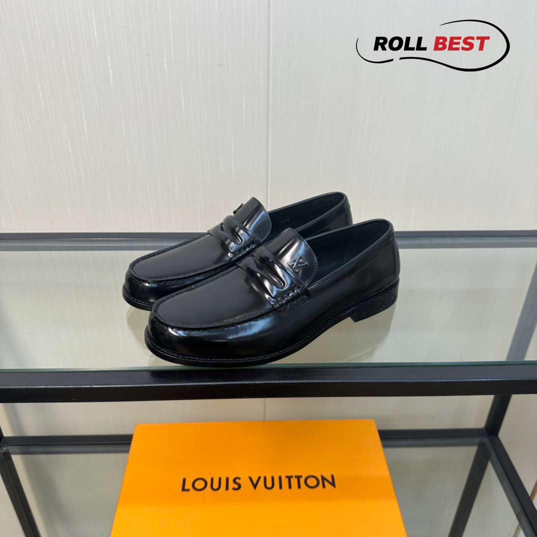 Giày Louis Vuitton Louis Black Đế Cao Da Bóng