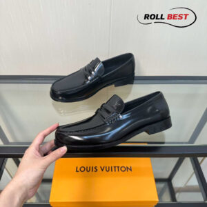 Giày Louis Vuitton Louis Black Đế Cao Da Bóng