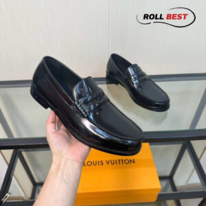 Giày Louis Vuitton Louis Black Đế Cao Da Bóng