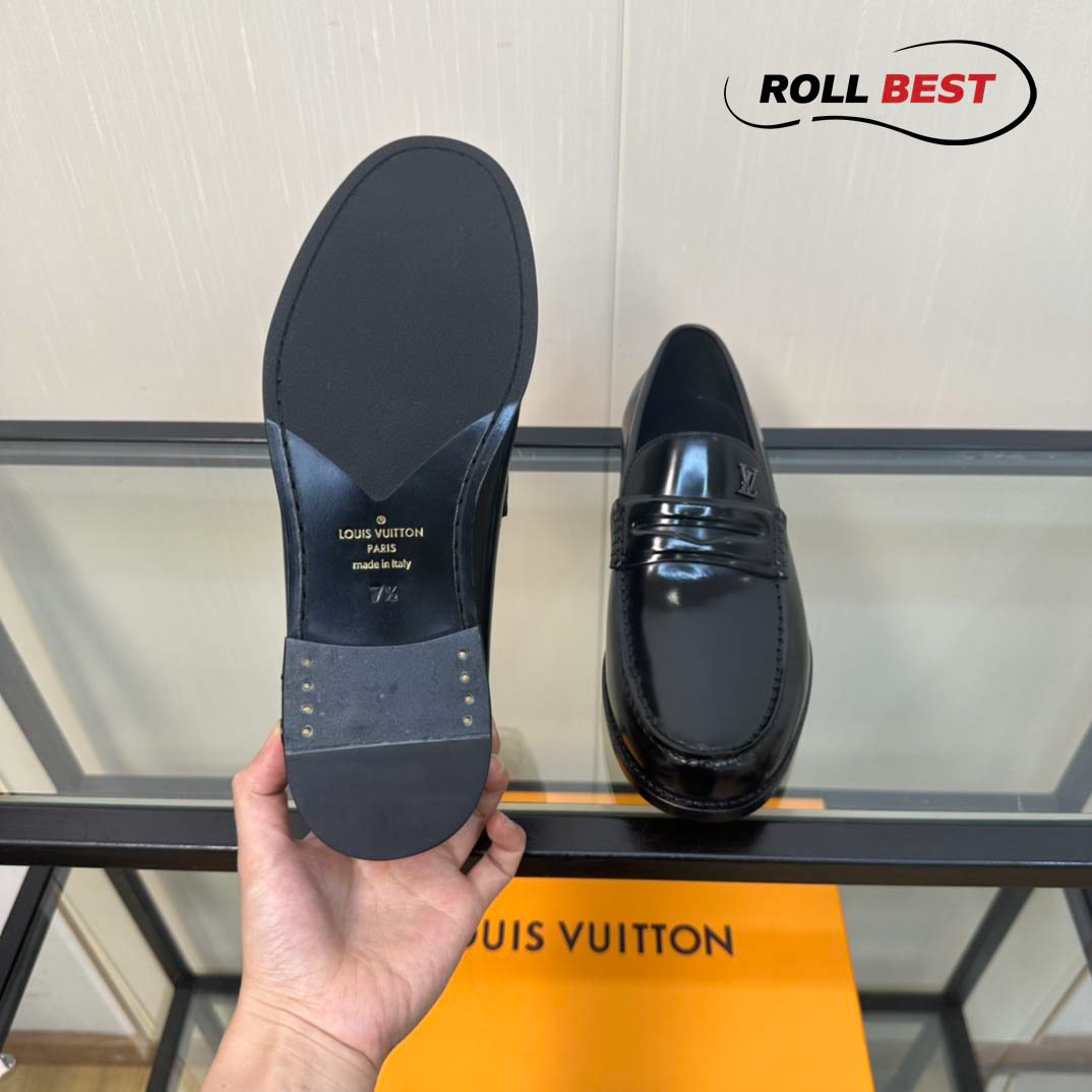 Giày Louis Vuitton Louis Black Đế Cao Da Bóng