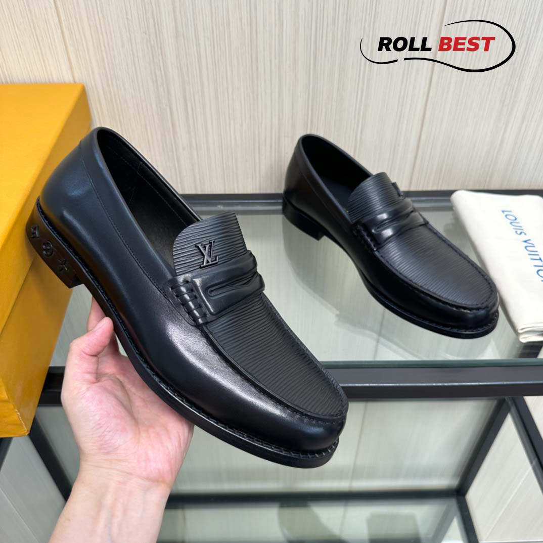 Giày Louis Vuitton Louis Loafers ‘Black’ Đế Cao Da Vân