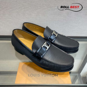 Giày Louis Vuitton Major Loafer Da EPI Đế Cao Sọc Ngang