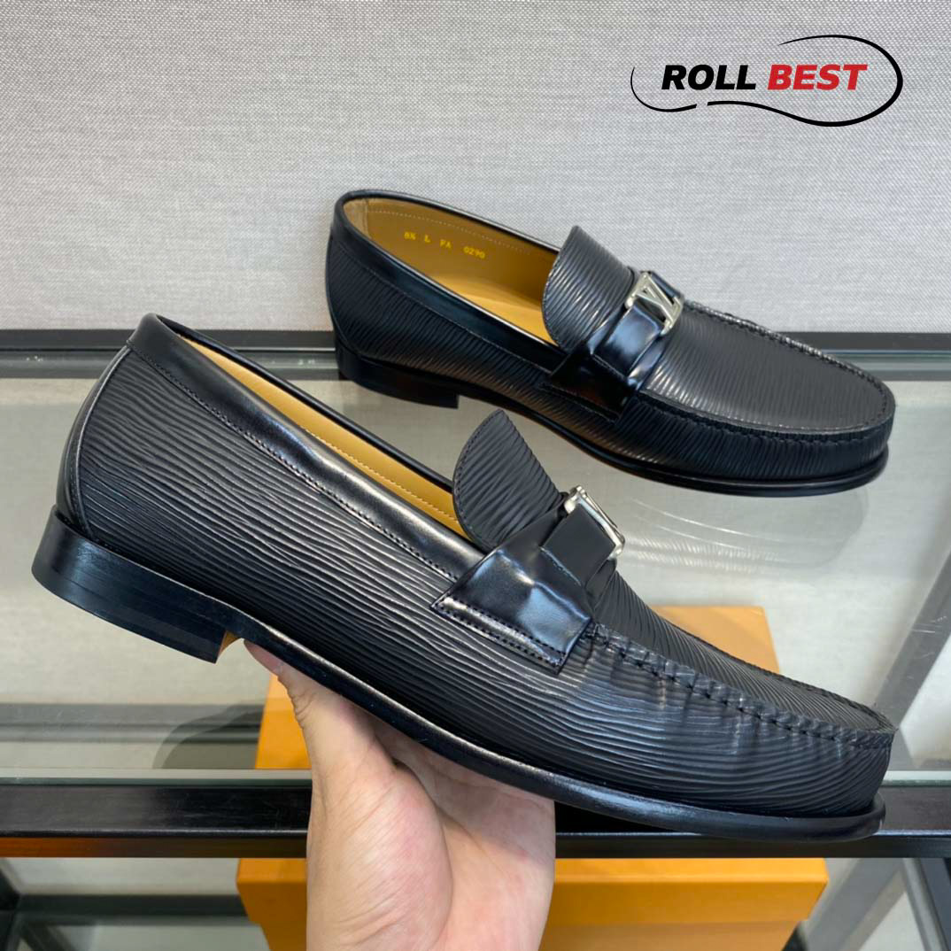 Giày Louis Vuitton Major Loafer Da EPI Đế Cao Sọc Ngang