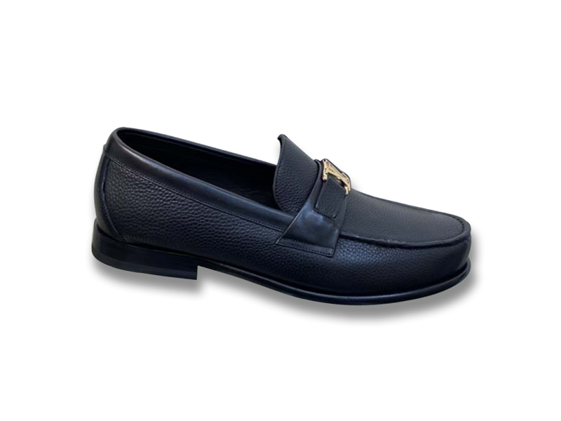 Giày Louis Vuitton Major Loafer Đế Cao Da Nhăn Khóa Vàng