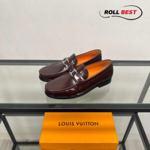 Giày Louis Vuitton Major Loafers Đế Cao Da Bóng Nâu Tím